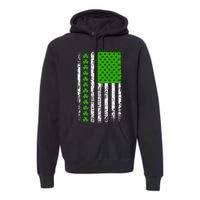 St Patricks Day American Flag Clovers Premium Hoodie