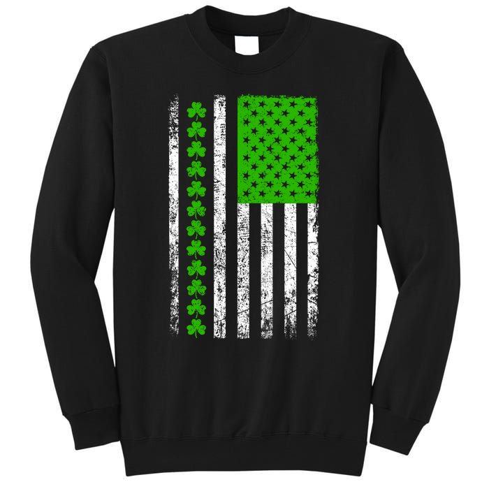 St Patricks Day American Flag Clovers Tall Sweatshirt