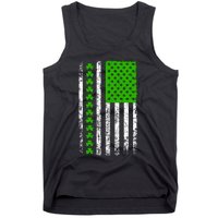 St Patricks Day American Flag Clovers Tank Top