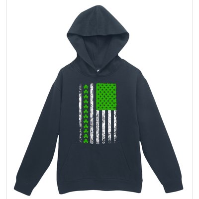 St Patricks Day American Flag Clovers Urban Pullover Hoodie