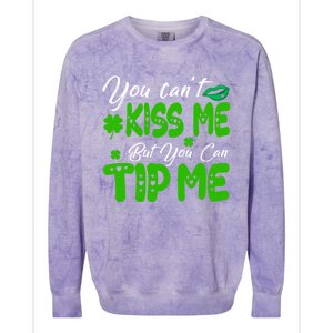 St Patricks Day Pajamas Funny Waitress Bartender Waiter Tips Gift Colorblast Crewneck Sweatshirt