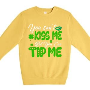 St Patricks Day Pajamas Funny Waitress Bartender Waiter Tips Gift Premium Crewneck Sweatshirt