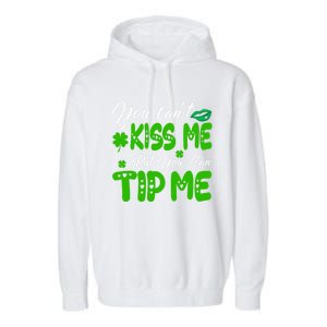 St Patricks Day Pajamas Funny Waitress Bartender Waiter Tips Gift Garment-Dyed Fleece Hoodie