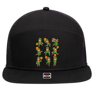 St Patricks Day Leprechaun Basketball Player 7 Panel Mesh Trucker Snapback Hat