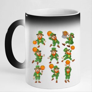 St Patricks Day Leprechaun Basketball Player 11oz Black Color Changing Mug