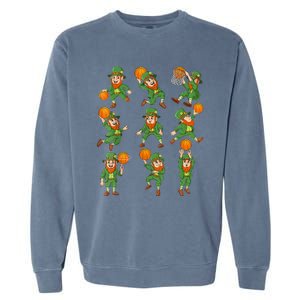 St Patricks Day Leprechaun Basketball Player Garment-Dyed Sweatshirt