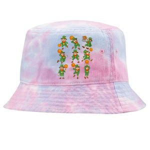 St Patricks Day Leprechaun Basketball Player Tie-Dyed Bucket Hat