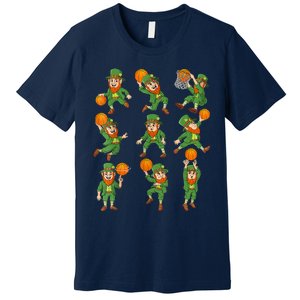 St Patricks Day Leprechaun Basketball Player Premium T-Shirt