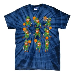 St Patricks Day Leprechaun Basketball Player Tie-Dye T-Shirt