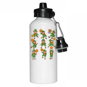 St Patricks Day Leprechaun Basketball Player Aluminum Water Bottle