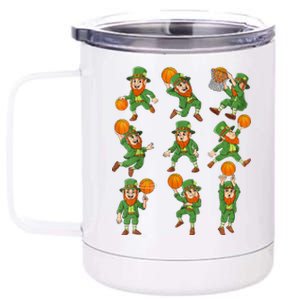 St Patricks Day Leprechaun Basketball Player 12 oz Stainless Steel Tumbler Cup