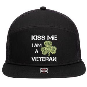 St Patricks Day Shamrock Patriotic Soldier Kiss Me Im Irish Funny Gift 7 Panel Mesh Trucker Snapback Hat