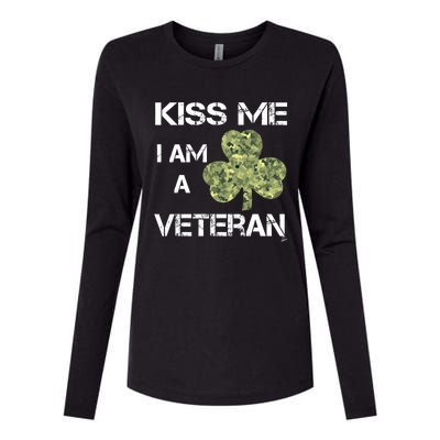 St Patricks Day Shamrock Patriotic Soldier Kiss Me Im Irish Funny Gift Womens Cotton Relaxed Long Sleeve T-Shirt