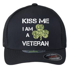 St Patricks Day Shamrock Patriotic Soldier Kiss Me Im Irish Funny Gift Flexfit Unipanel Trucker Cap