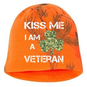 St Patricks Day Shamrock Patriotic Soldier Kiss Me Im Irish Funny Gift Kati - Camo Knit Beanie