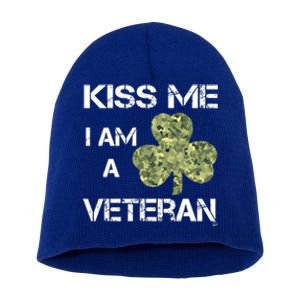 St Patricks Day Shamrock Patriotic Soldier Kiss Me Im Irish Funny Gift Short Acrylic Beanie