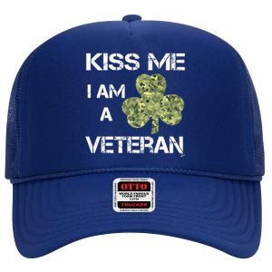 St Patricks Day Shamrock Patriotic Soldier Kiss Me Im Irish Funny Gift High Crown Mesh Back Trucker Hat