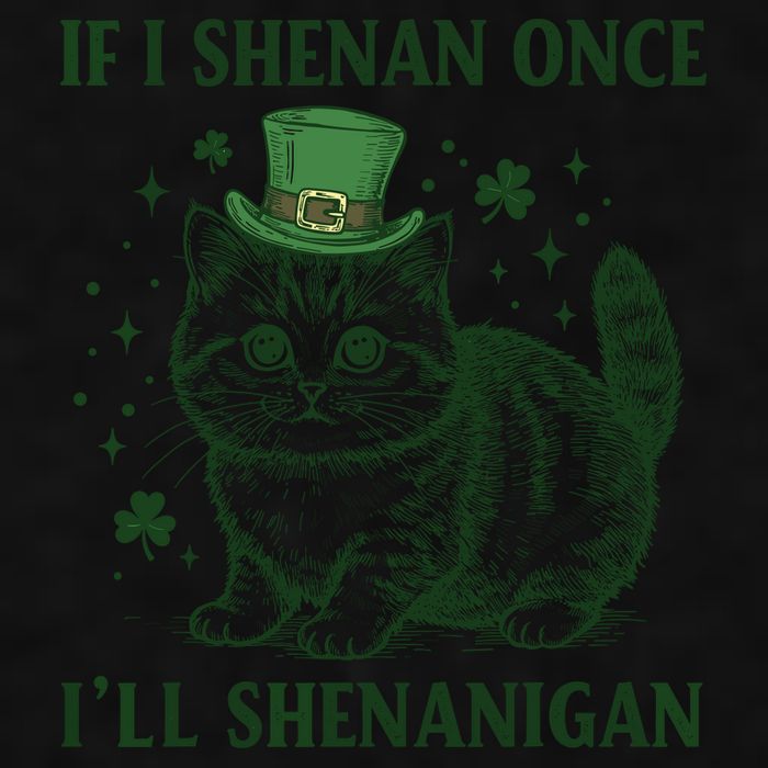 St Patricks Day If I Shenan Once I’Ll Shenanigan Funny Cat Ladies PosiCharge Tri-Blend Wicking Tank