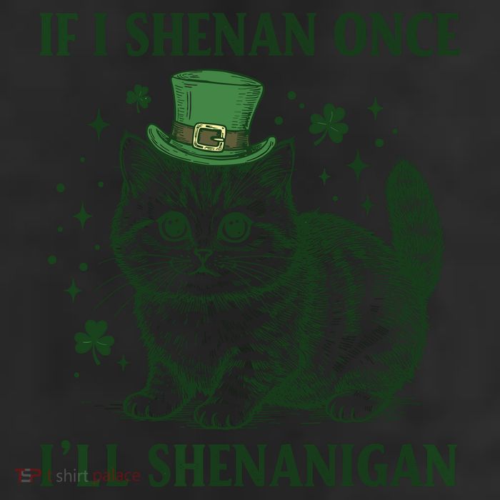 St Patricks Day If I Shenan Once I’Ll Shenanigan Funny Cat Beanie