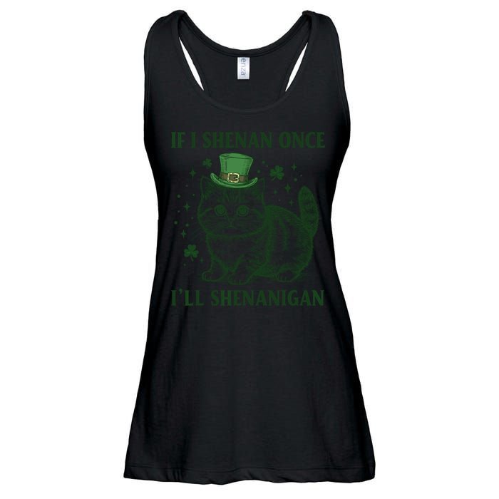 St Patricks Day If I Shenan Once I’Ll Shenanigan Funny Cat Ladies Essential Flowy Tank