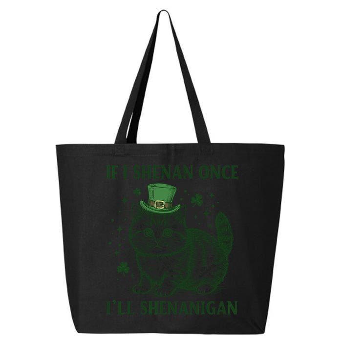St Patricks Day If I Shenan Once I’Ll Shenanigan Funny Cat 25L Jumbo Tote