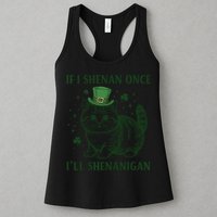 St Patricks Day If I Shenan Once I’Ll Shenanigan Funny Cat Womens Tank Top