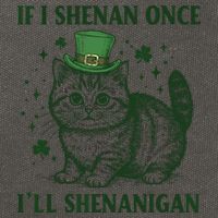 St Patricks Day If I Shenan Once I’Ll Shenanigan Funny Cat Cotton Canvas Backpack