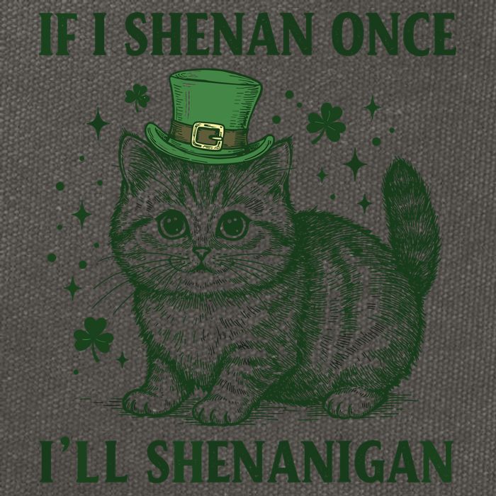 St Patricks Day If I Shenan Once I’Ll Shenanigan Funny Cat Cotton Canvas Backpack