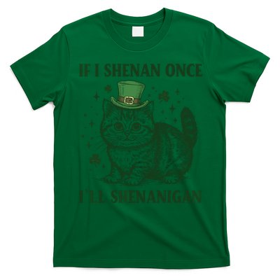 St Patricks Day If I Shenan Once I’Ll Shenanigan Funny Cat T-Shirt