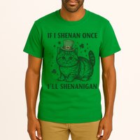 St Patricks Day If I Shenan Once I’Ll Shenanigan Funny Cat Tall T-Shirt