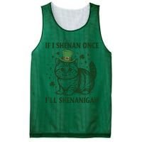 St Patricks Day If I Shenan Once I’Ll Shenanigan Funny Cat Mesh Reversible Basketball Jersey Tank