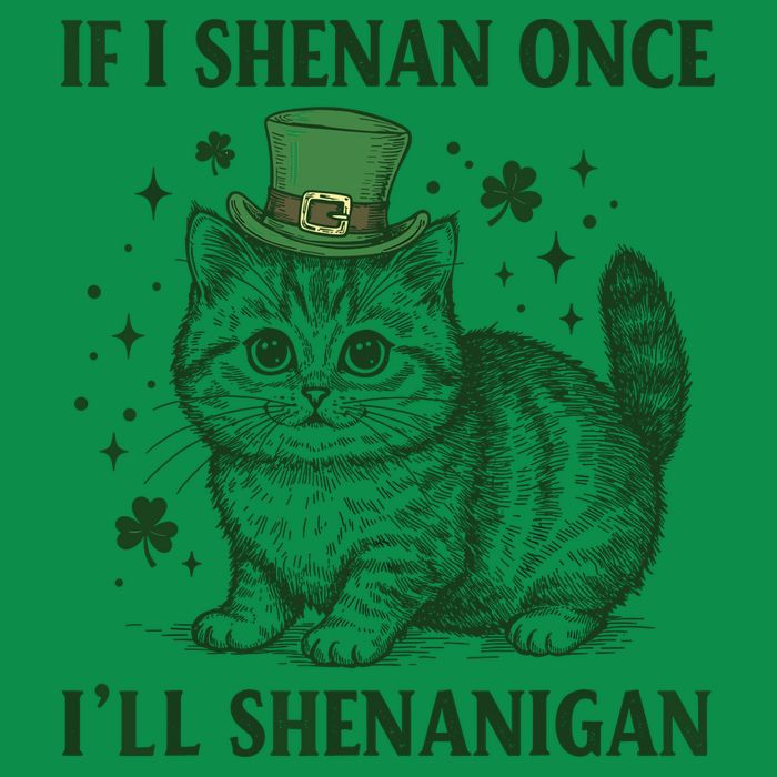 St Patricks Day If I Shenan Once I’Ll Shenanigan Funny Cat Baby Bodysuit
