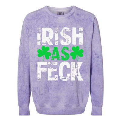 Saint Patrick's Day Lucky Irish As Feck Funny Colorblast Crewneck Sweatshirt