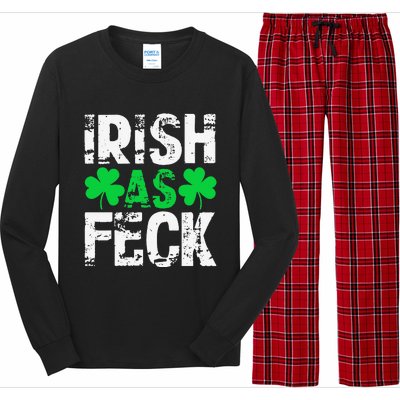 Saint Patrick's Day Lucky Irish As Feck Funny Long Sleeve Pajama Set