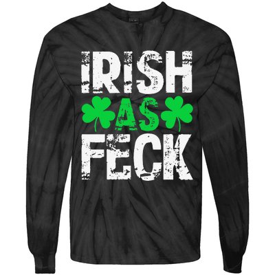 Saint Patrick's Day Lucky Irish As Feck Funny Tie-Dye Long Sleeve Shirt