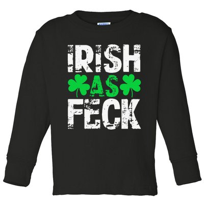 Saint Patrick's Day Lucky Irish As Feck Funny Toddler Long Sleeve Shirt