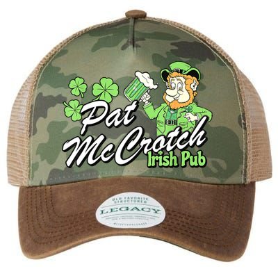 St. PattyS Day Pat Mccrotch Irish Pub Lucky Clover Legacy Tie Dye Trucker Hat