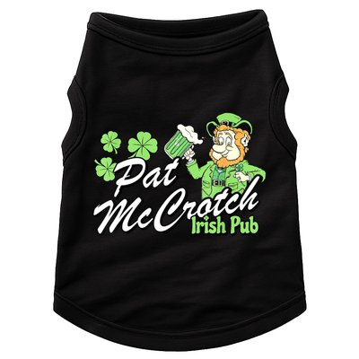 St. PattyS Day Pat Mccrotch Irish Pub Lucky Clover Doggie Tank