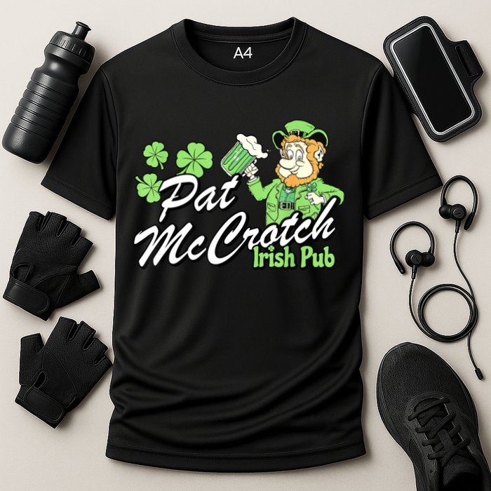 St. PattyS Day Pat Mccrotch Irish Pub Lucky Clover Performance Shirt