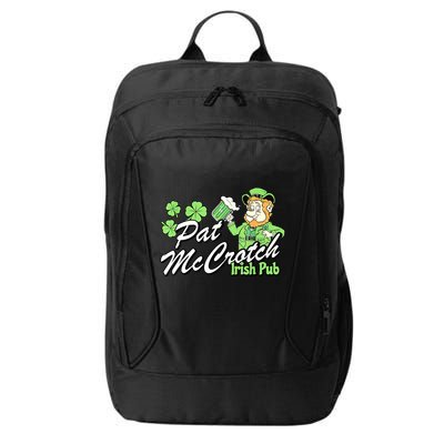 St. PattyS Day Pat Mccrotch Irish Pub Lucky Clover City Backpack