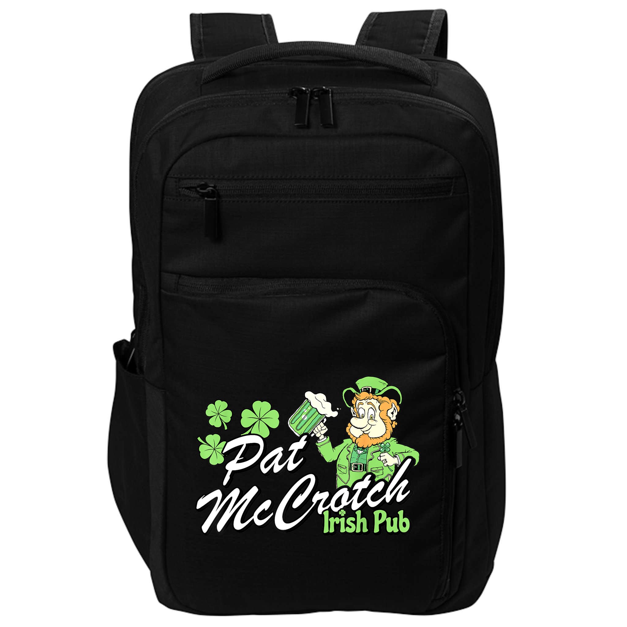 St. PattyS Day Pat Mccrotch Irish Pub Lucky Clover Impact Tech Backpack