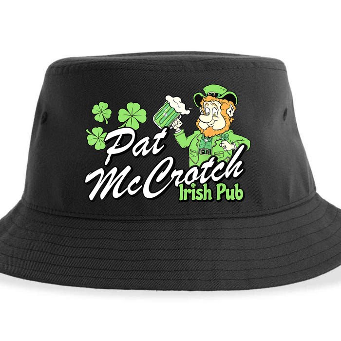St. PattyS Day Pat Mccrotch Irish Pub Lucky Clover Sustainable Bucket Hat
