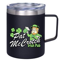 St. PattyS Day Pat Mccrotch Irish Pub Lucky Clover 12oz Stainless Steel Coffee Mug