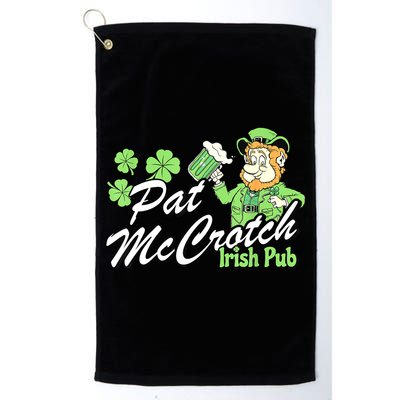 St. PattyS Day Pat Mccrotch Irish Pub Lucky Clover Golf Towel