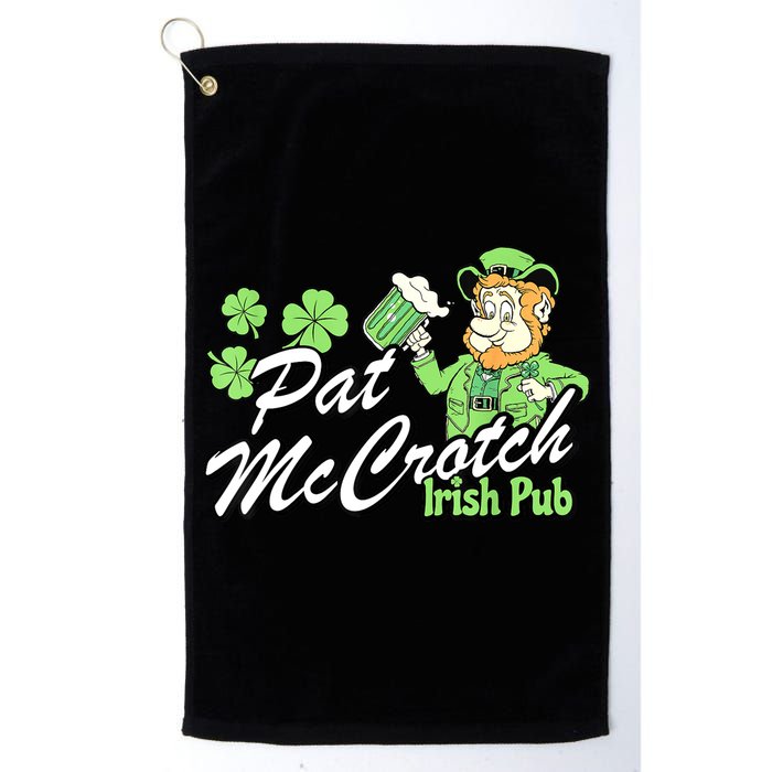 St. PattyS Day Pat Mccrotch Irish Pub Lucky Clover Golf Towel