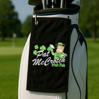 St. PattyS Day Pat Mccrotch Irish Pub Lucky Clover Golf Towel