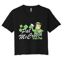St. PattyS Day Pat Mccrotch Irish Pub Lucky Clover Crop Top