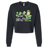 St. PattyS Day Pat Mccrotch Irish Pub Lucky Clover Cropped Pullover Crew