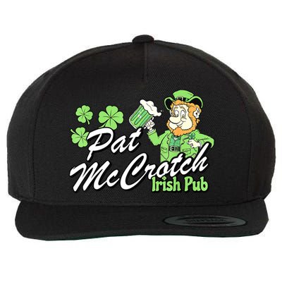 St. PattyS Day Pat Mccrotch Irish Pub Lucky Clover Wool Snapback Cap