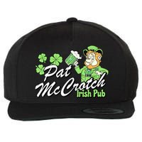 St. PattyS Day Pat Mccrotch Irish Pub Lucky Clover Wool Snapback Cap